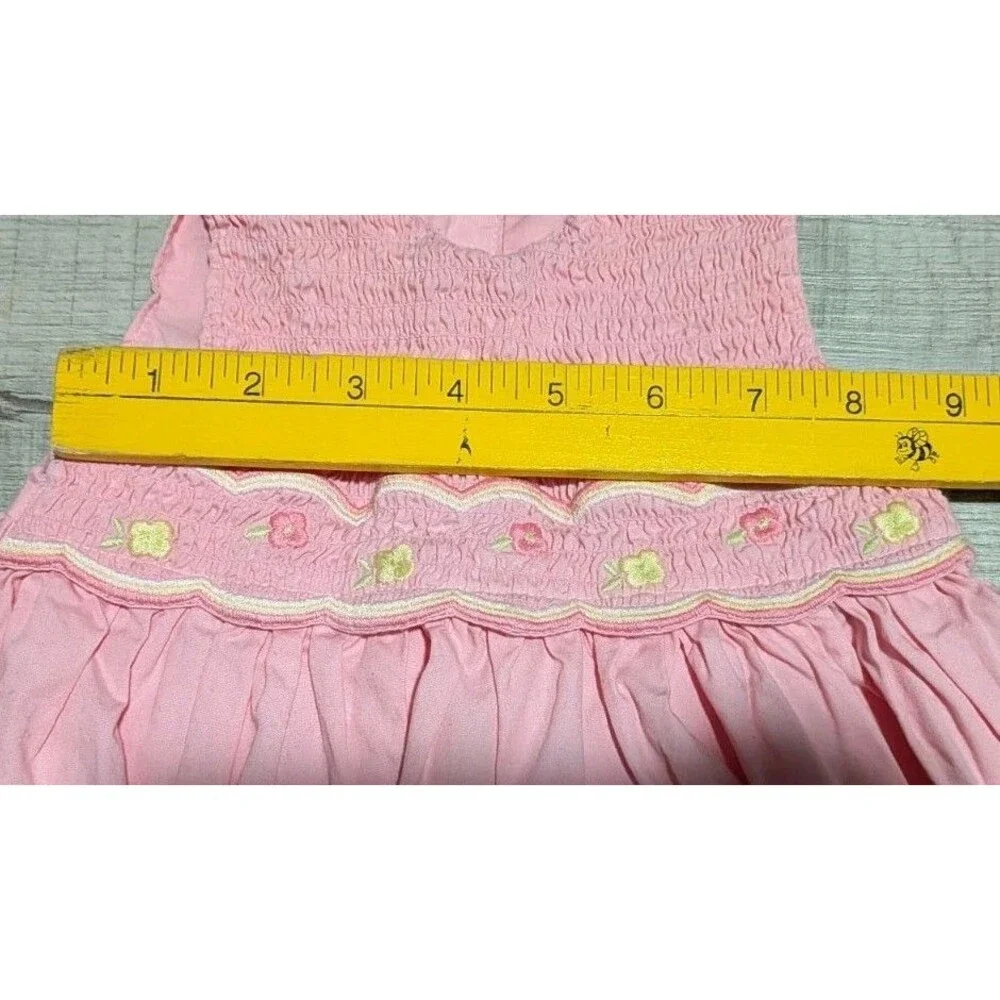 Gymboree Girls Cotton Fancy Fully Lined Sleevless Smocked Dress Sz 12-18 Mos